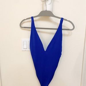 Urban Outfitters Blue satin bodysuit